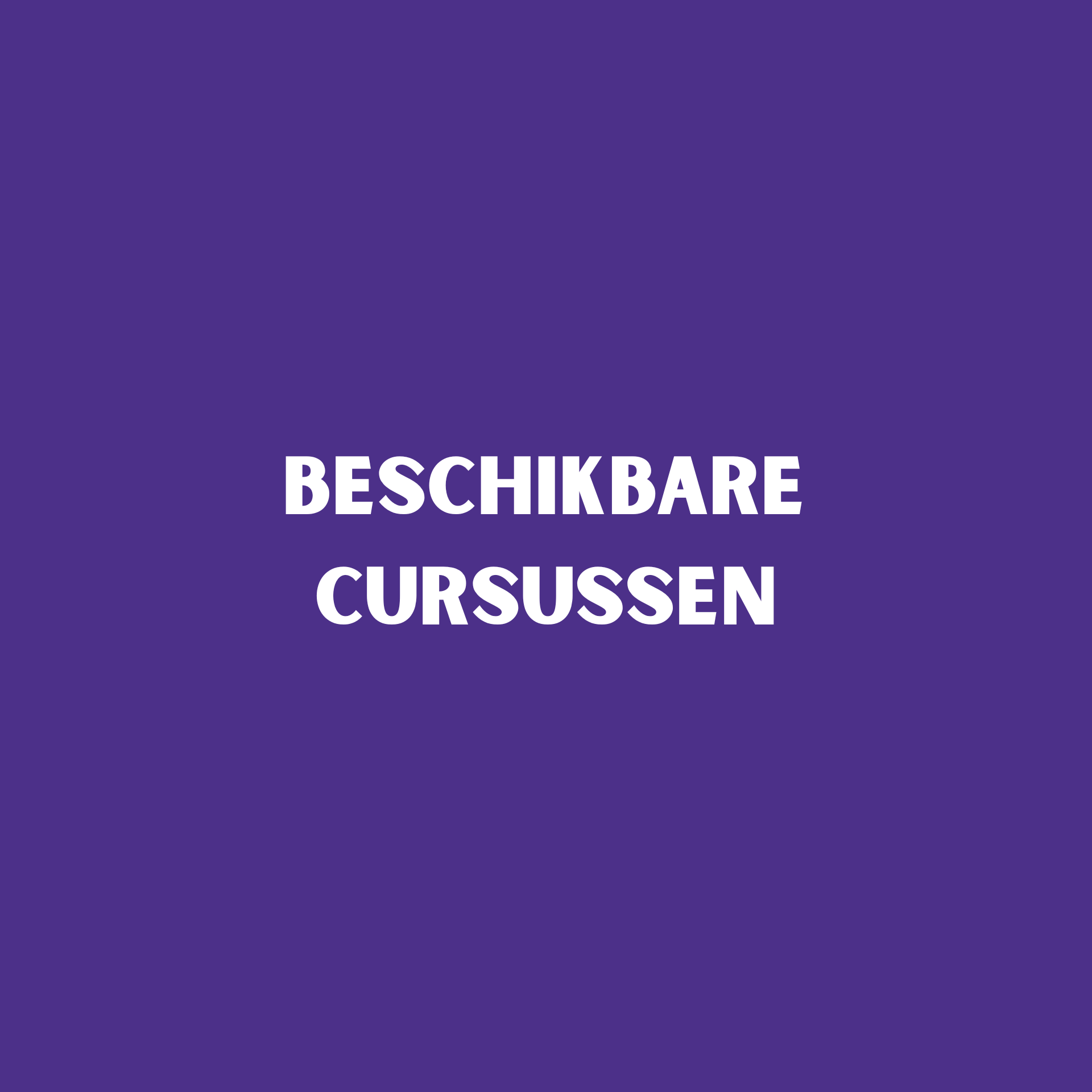 Beschikbare cursussen 2026